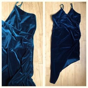 Green Party Uneven Hem Mini Dress